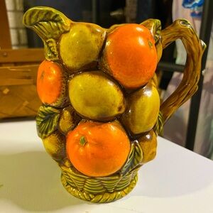 Vintage INARCO E3378 Oranges Lemons in Basket Brown 6" High